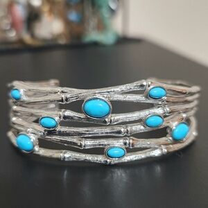 Sterling‎ Silver and turqoise cuff